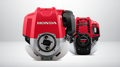 Front and back shots of mini 4 stroke series engine